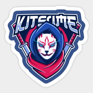 kitsune ninja mask japan character Sticker